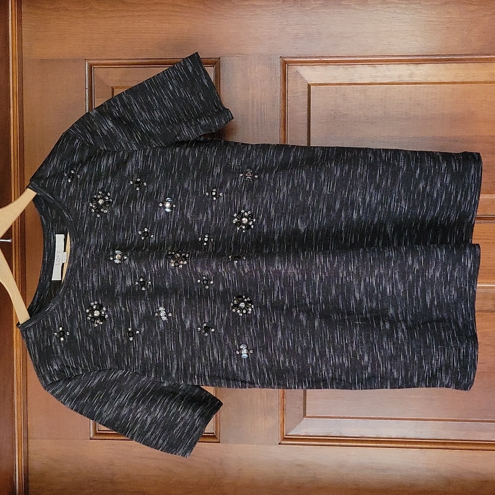 Jeweled Short Sleeve LOFT Top
